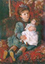 Клод Моне Портрет Жермены Хосхеде с куклой 1877г